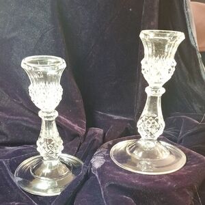 CRISTAL D'ARQUES DURAND LONGCHAMP Crystal CANDLE STICK 6.75 France.